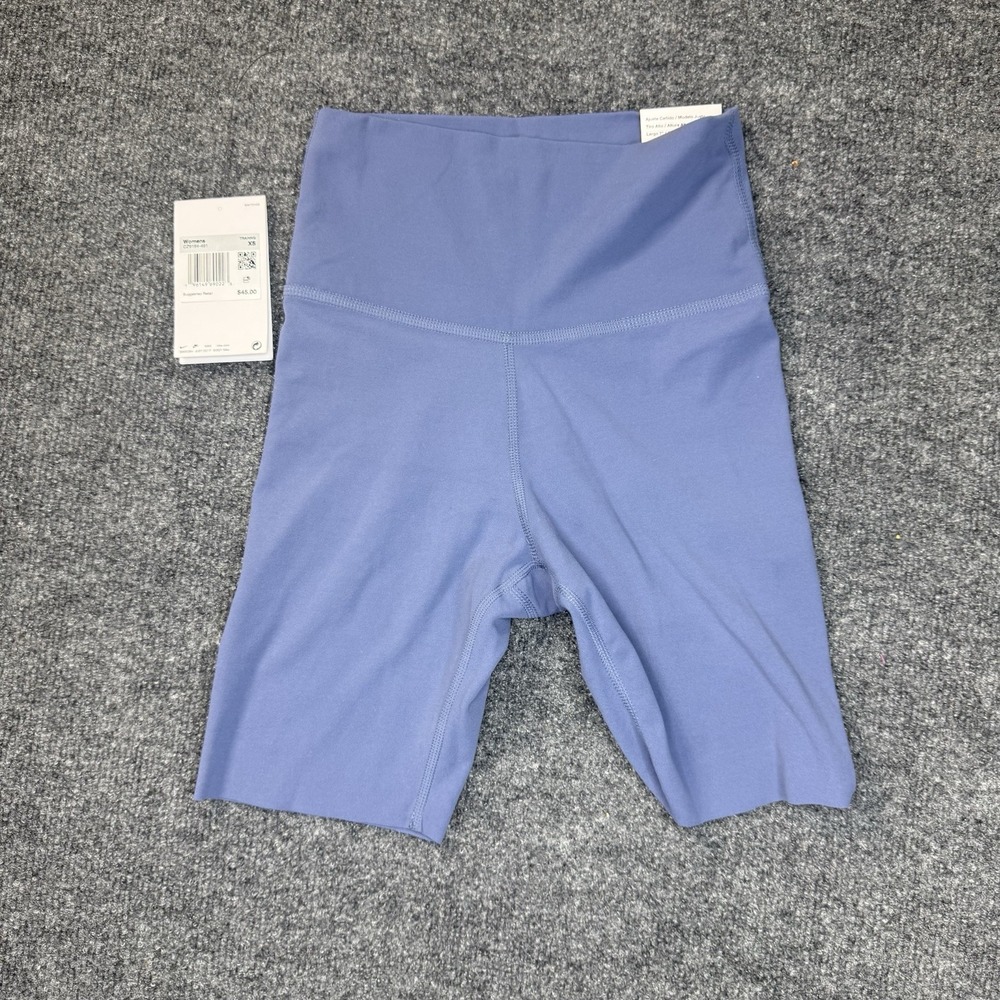 Nike Yoga Luxe High Rise 7" Biker Shorts Women XS Blue CZ9194-491 NWT